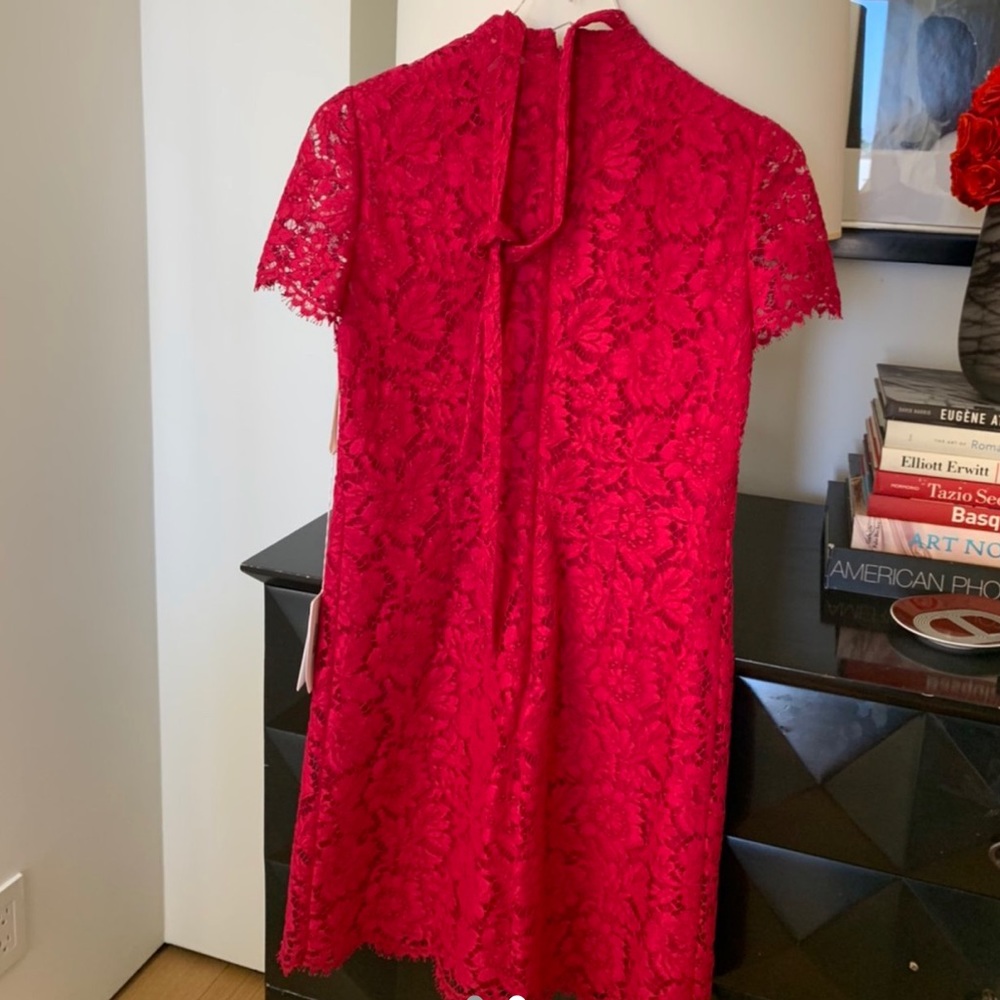 Red lace Valentino dress